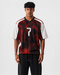Dragonfire Crimson Jersey | V-Neck Oversized T-Shirt