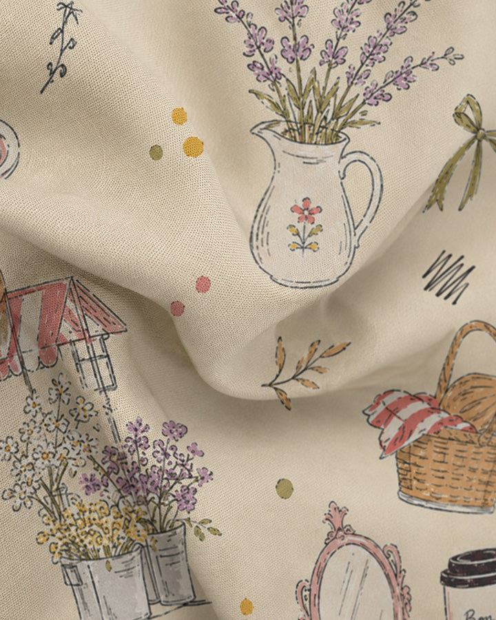 Cottage Garden Sketchbook | Women Summer Shirt