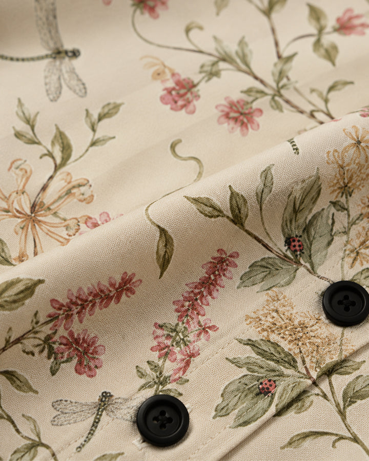 Botanical Dragonfly Reverie | Women Summer Shirt